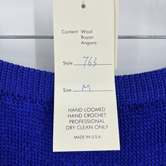 Vintage Elizabeth New York Blue Purple Embellished 3 Piece Wool Knit Set Size M - Picture 6 of 13